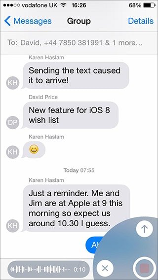 Новые функции iOS 8 – Как отправить звуковое сообщение