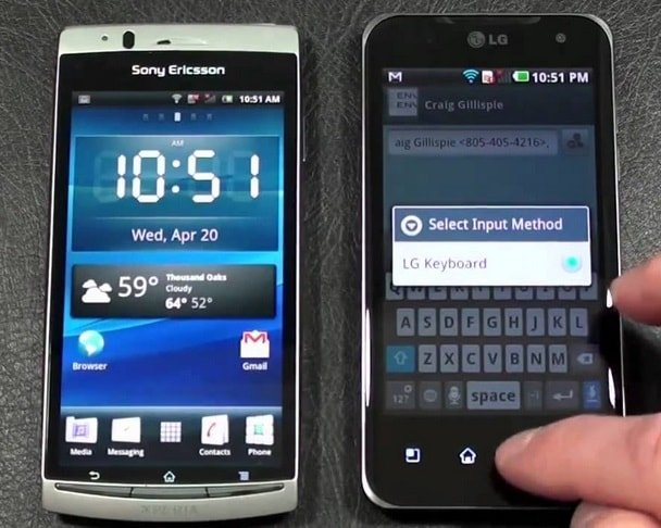 Sony Ericsson Xperia Arc против LG Optimus 2X, краткий обзор