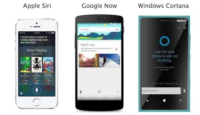    Siri, Cortana  Google Now