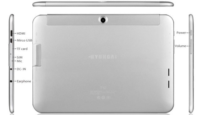 10 дюймов планшет Hyundai T10 с процессором в 4 ядра