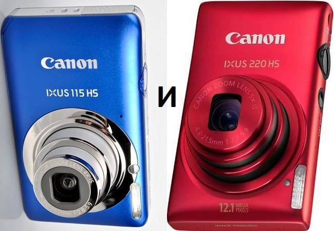Фотоаппараты Canon IXUS 115 HS и Canon IXUS 220 HS