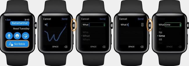 Как пользоваться функцией Scribble на Apple Watch?