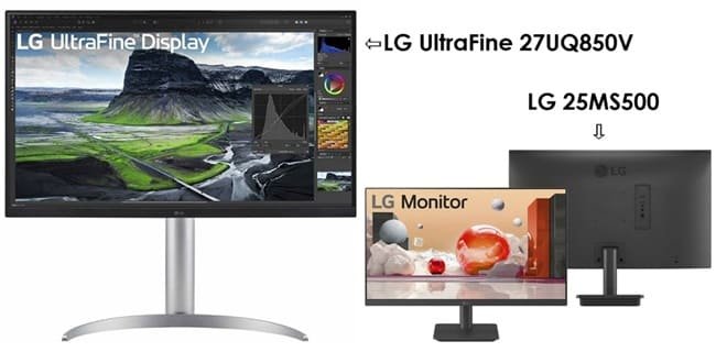 : LG 25MS500  LG UltraFine 27UQ850V