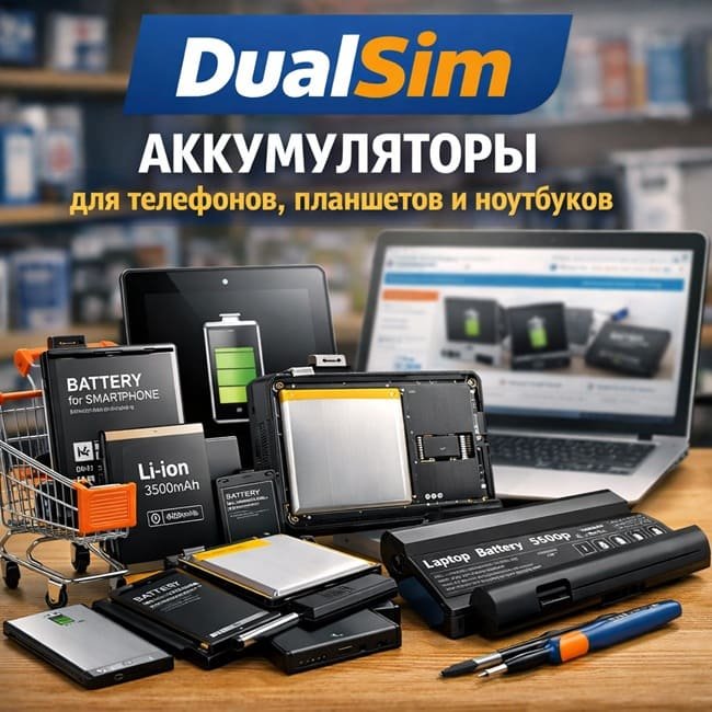 DualSim - купить аккумуляторы для телефонов, планшетов и ноутбуков DualSim - купить аккумуляторы для телефонов, планшетов и ноутбуков