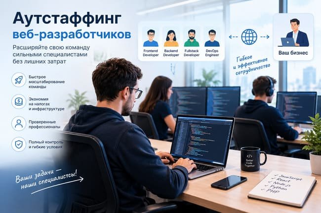 Аутстаффинг веб-разработчиков Аутстаффинг веб-разработчиков — как быстро усилить IT-команду