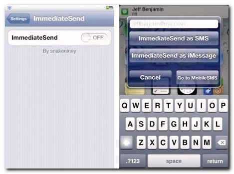 ImmediateSend - отправка SMS и iMessage на iPhone